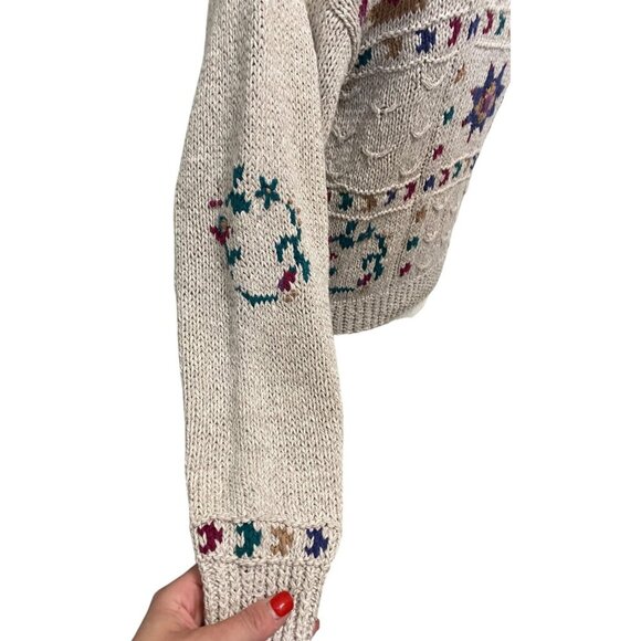 Handmade Grandma Sweater Cabin Turtleneck Cozy Knit S/M - Picture 5 of 7